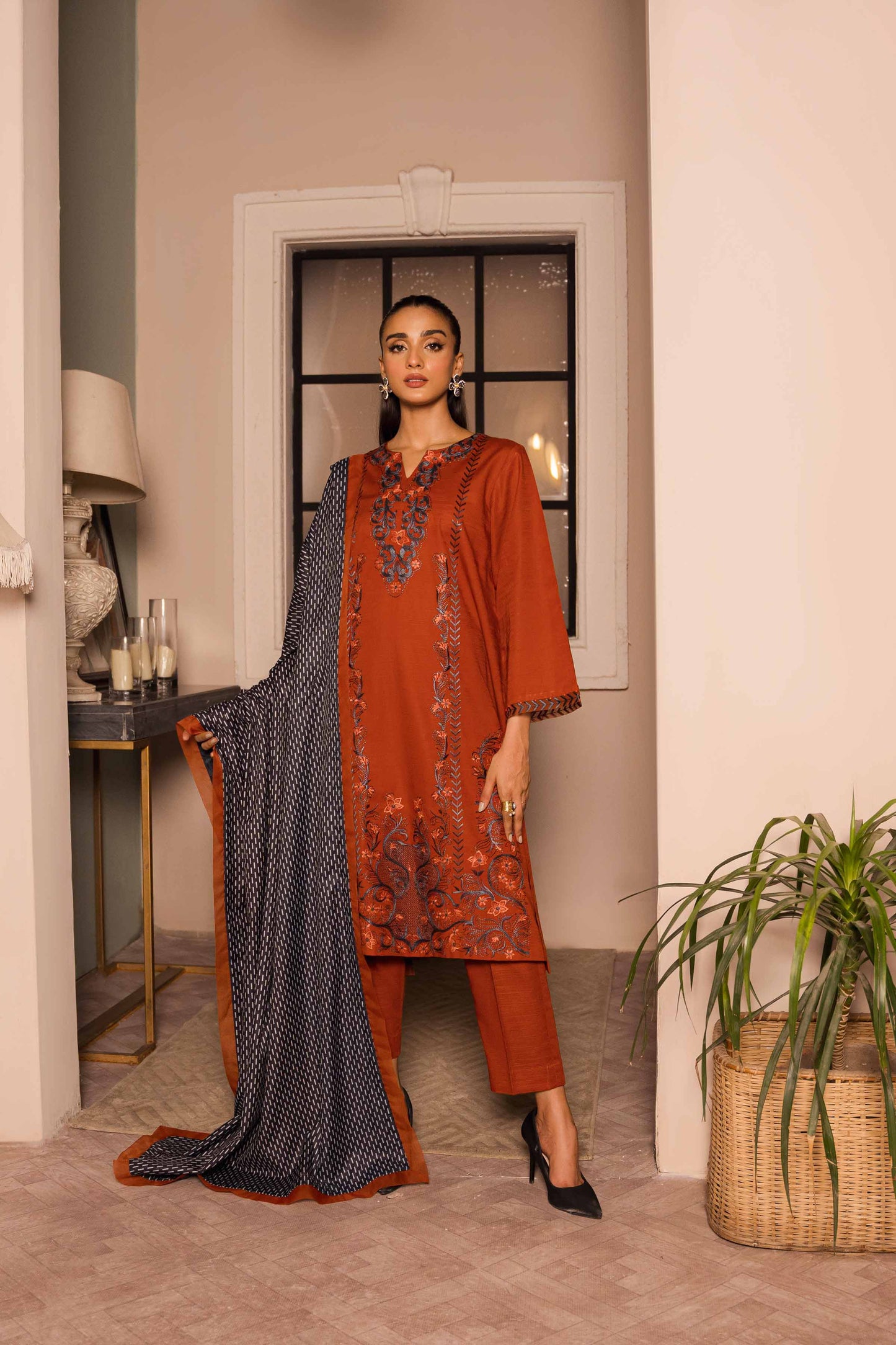 Nishat Linen - 3 Piece - Embroidered Suit - 42303421