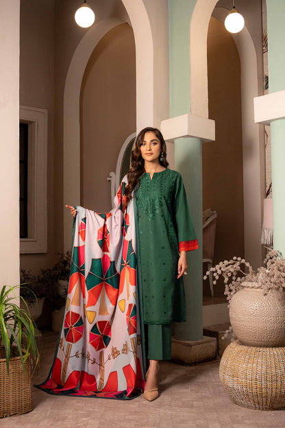 Nishat Linen - 3 Piece - Embroidered Suit - 42303423