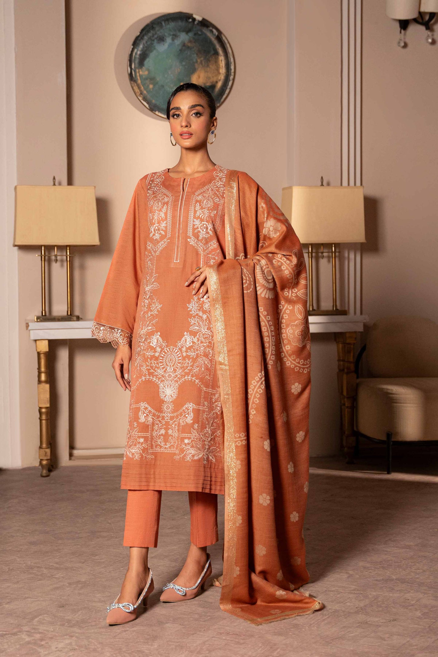 Nishat Linen - 3 Piece - Embroidered Suit - 42303425