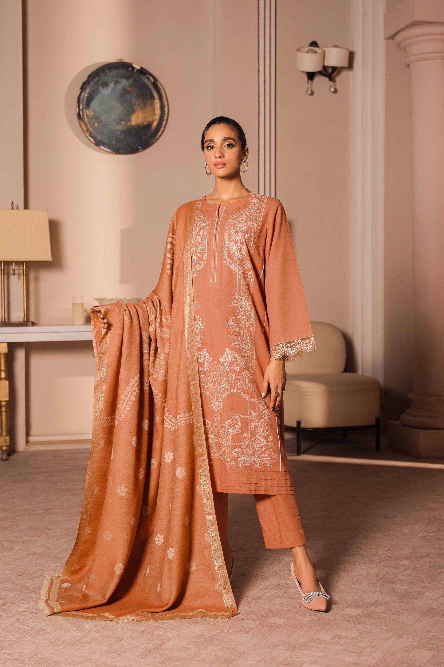 Nishat Linen - 3 Piece - Embroidered Suit - 42303425