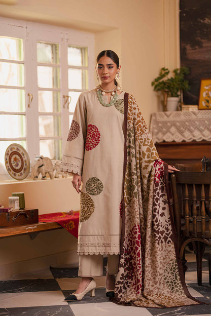 Nishat Linen - 3 Piece - Embroidered Suit - 42303447