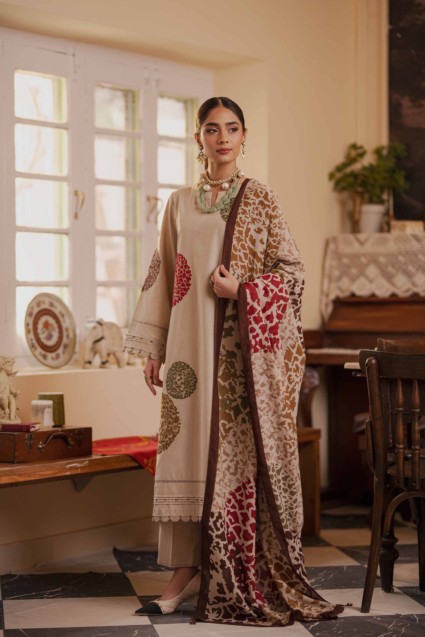 Nishat Linen - 3 Piece - Embroidered Suit - 42303447