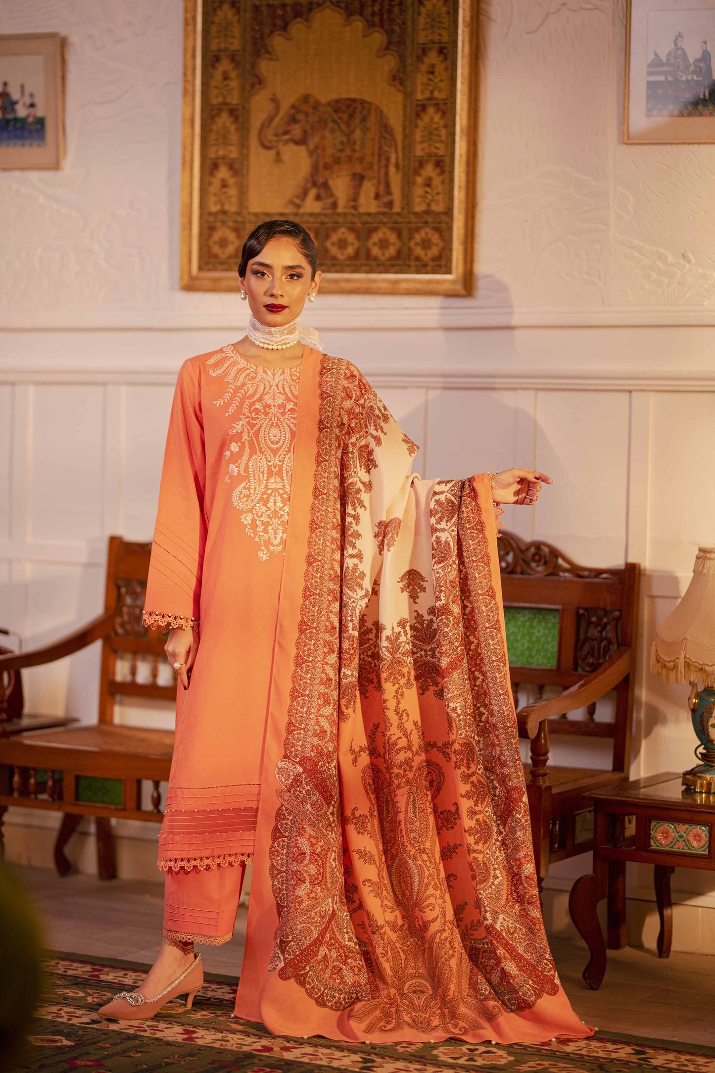 Nishat Linen - 3 Piece - Embroidered Suit - 42303449