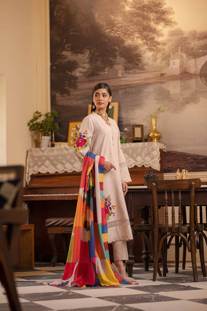 Nishat Linen - 3 Piece - Embroidered Suit - 42303452