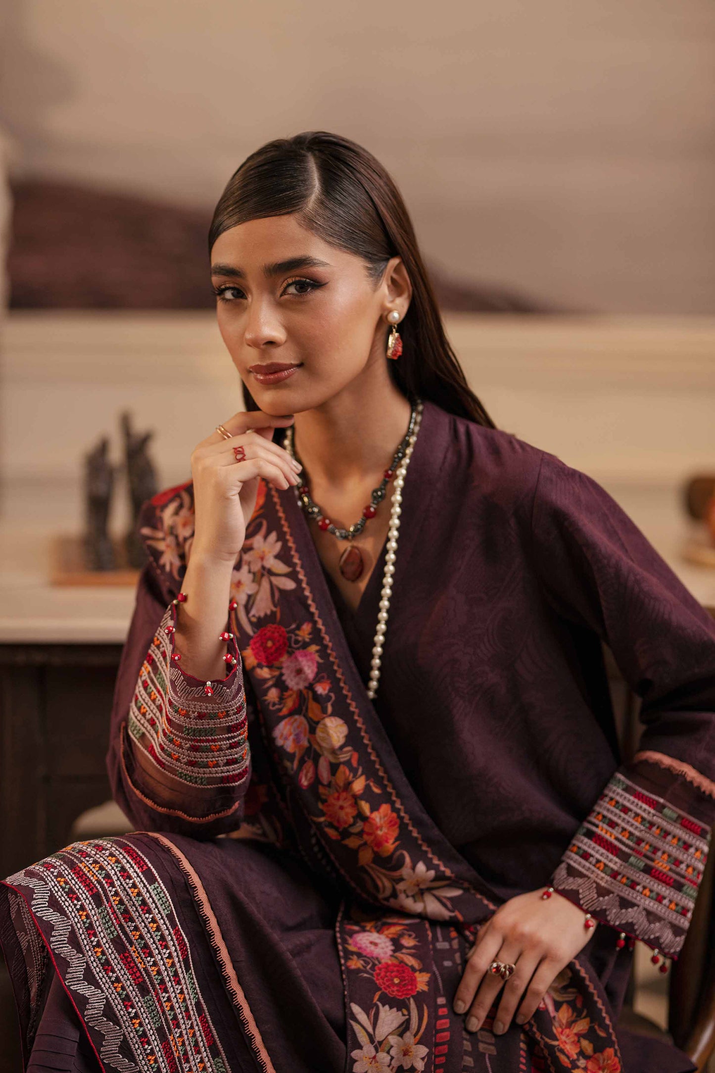 Nishat Linen - 3 Piece - Embroidered Suit - 42303454