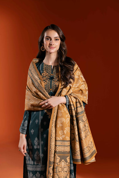 Nishat Linen - 3 Piece - Jacquard Embroidered Suit - 42303456