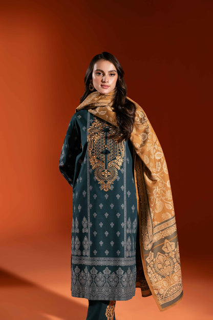 Nishat Linen - 3 Piece - Jacquard Embroidered Suit - 42303456