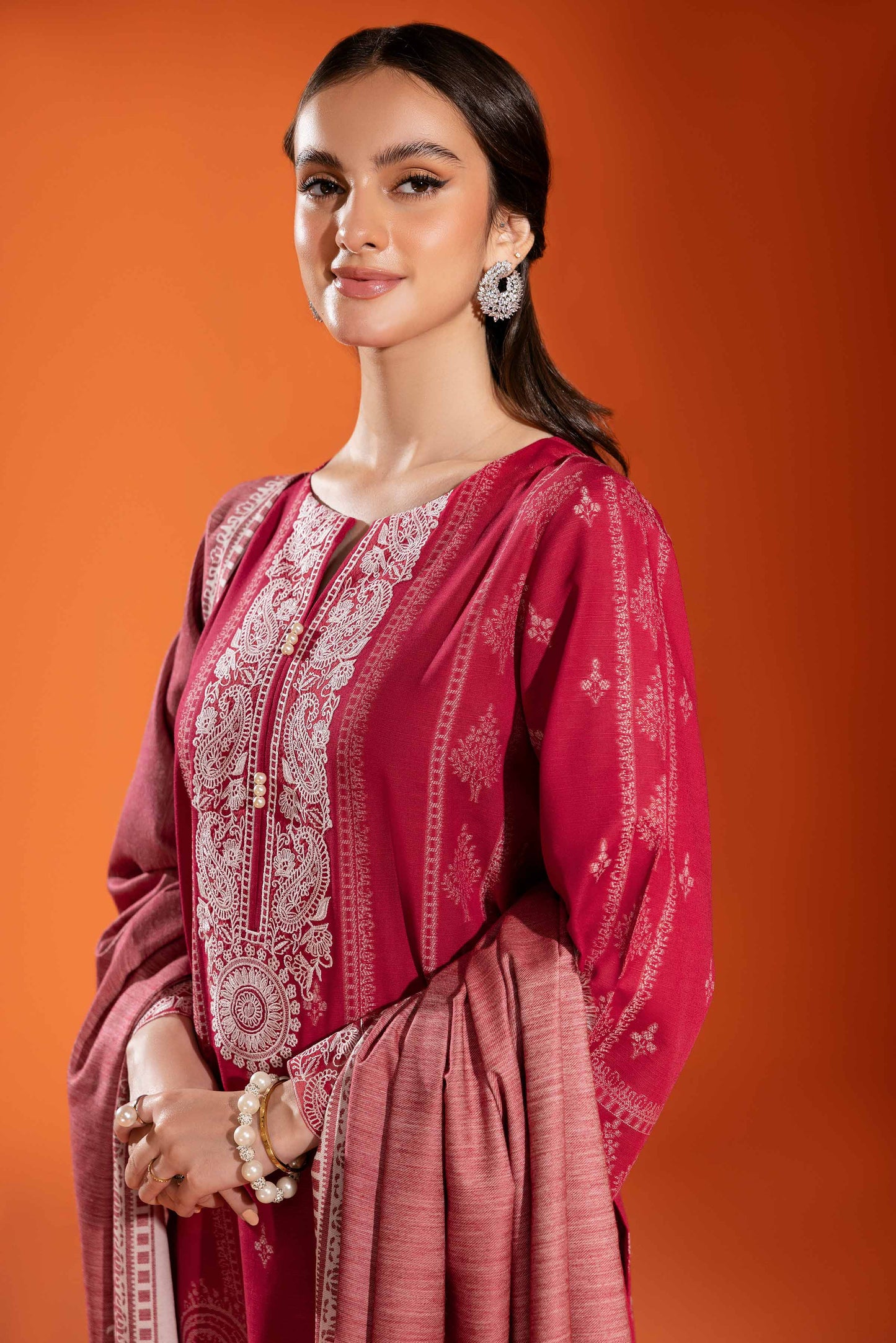 Nishat Linen - 3 Piece - Jacquard Embroidered Suit - 42303457