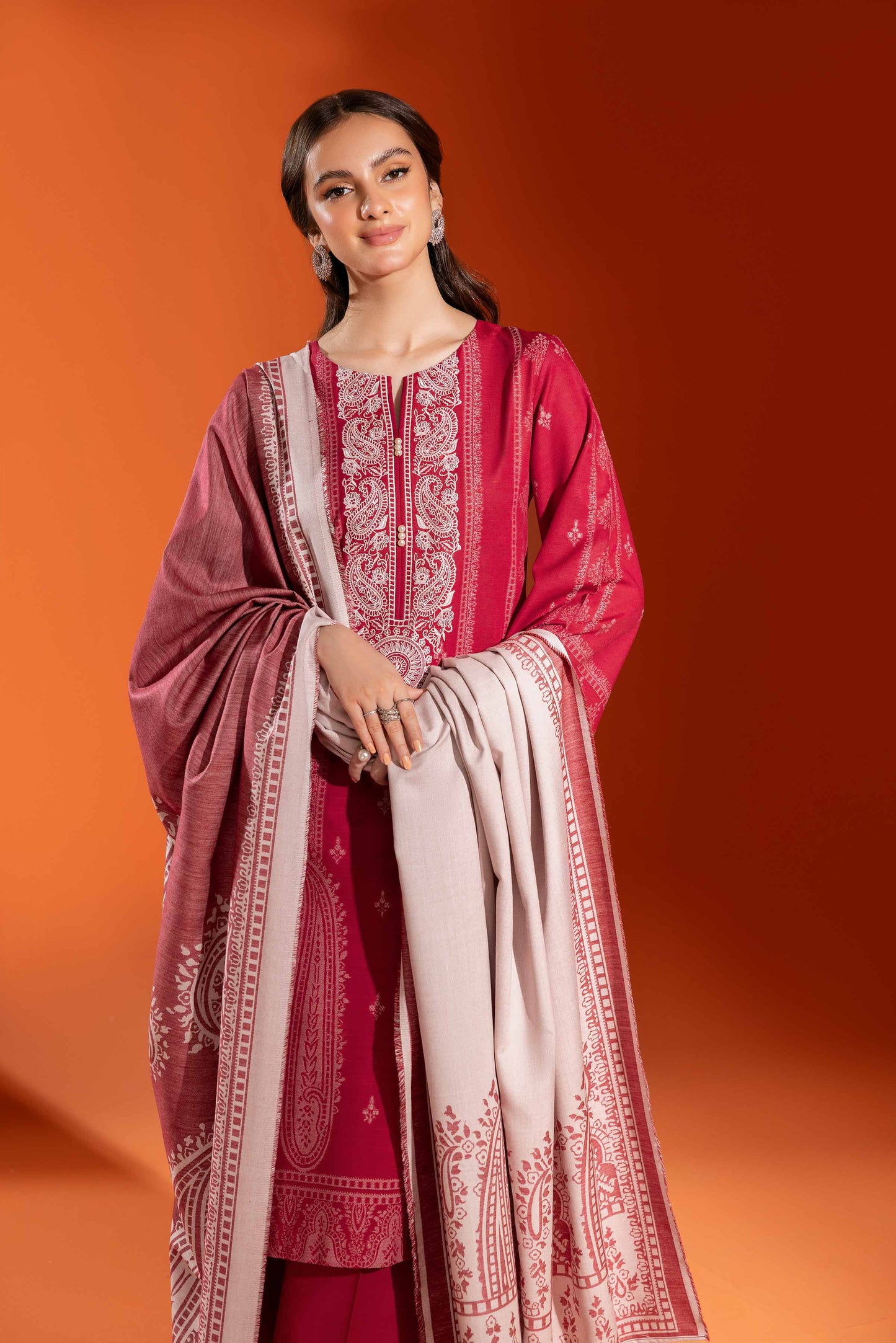 Nishat Linen - 3 Piece - Jacquard Embroidered Suit - 42303457