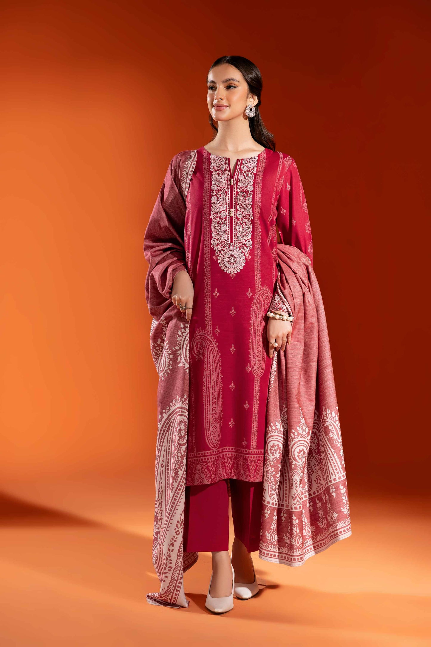 Nishat Linen - 3 Piece - Jacquard Embroidered Suit - 42303457