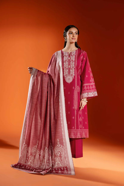 Nishat Linen - 3 Piece - Jacquard Embroidered Suit - 42303457