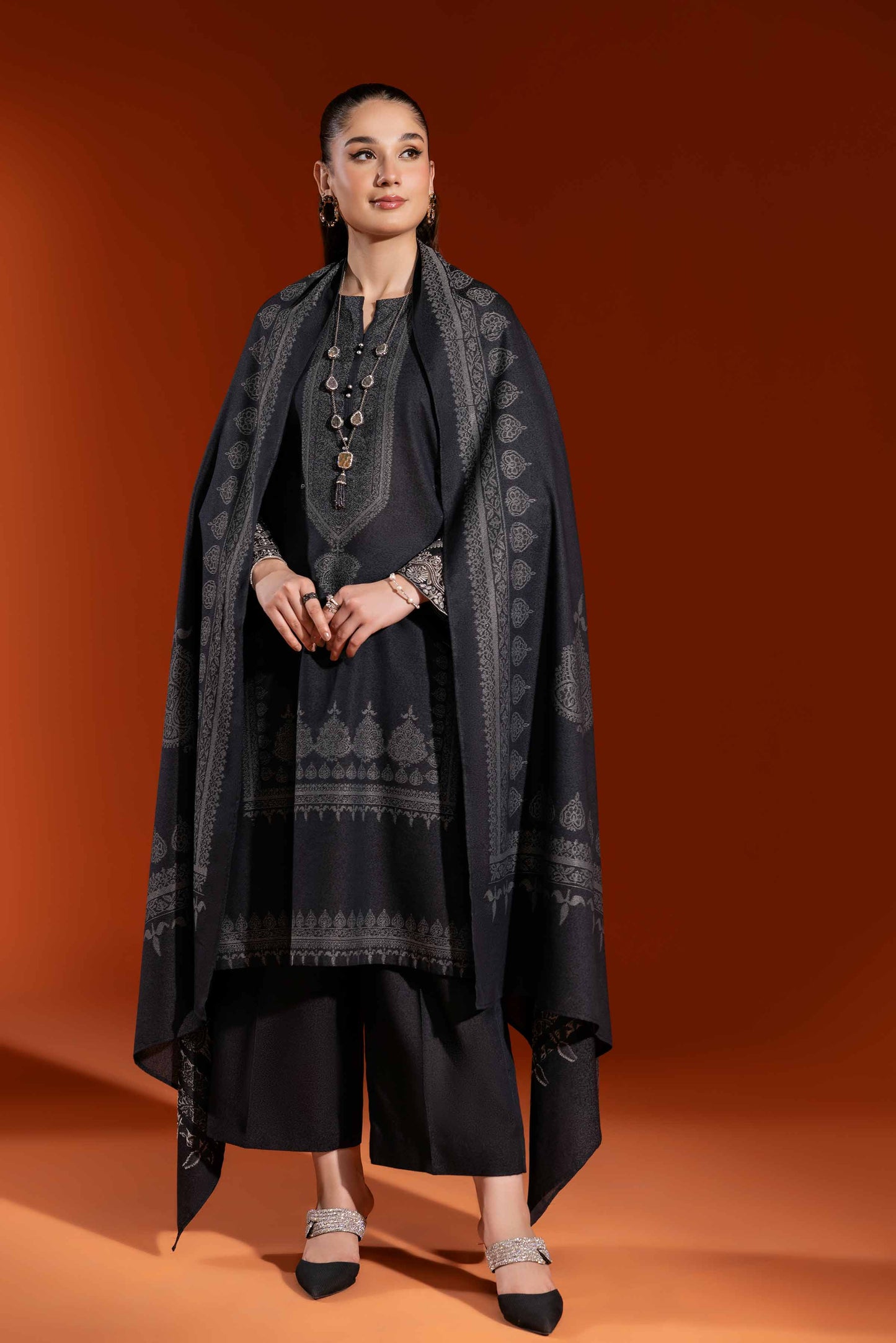 Nishat Linen - 3 Piece - Jacquard Embroidered Suit - 42303458