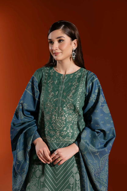 Nishat Linen - 3 Piece - Jacquard Embroidered Suit - 42303459