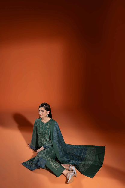 Nishat Linen - 3 Piece - Jacquard Embroidered Suit - 42303459