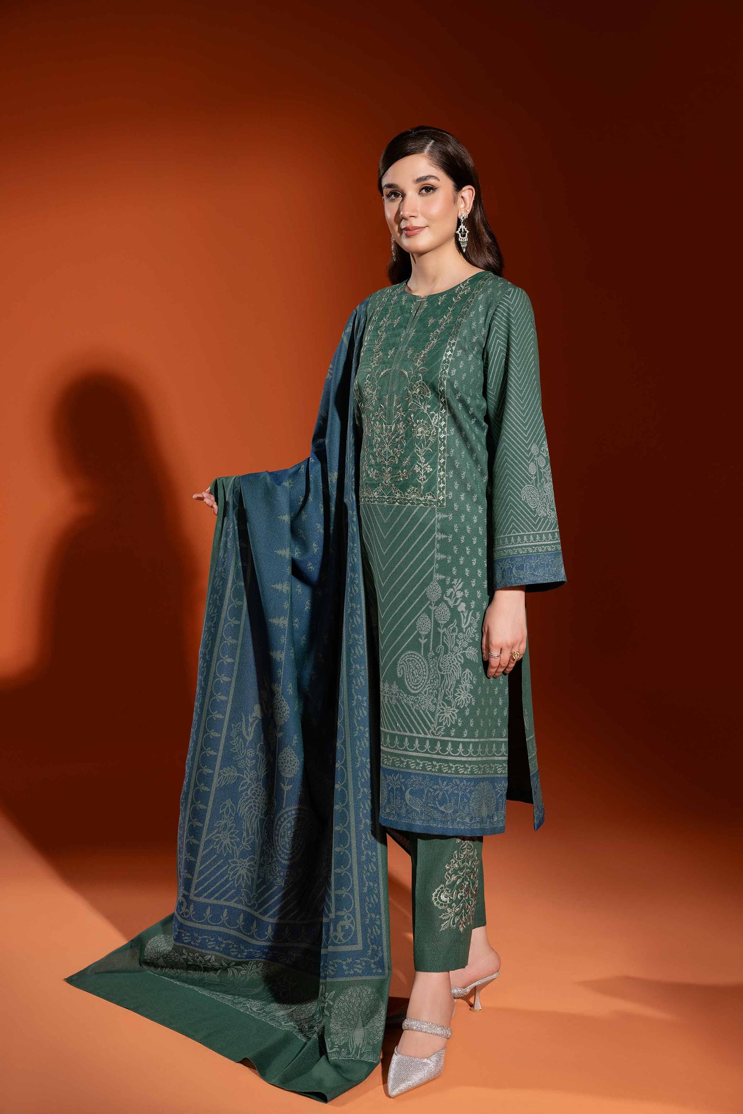 Nishat Linen - 3 Piece - Jacquard Embroidered Suit - 42303459