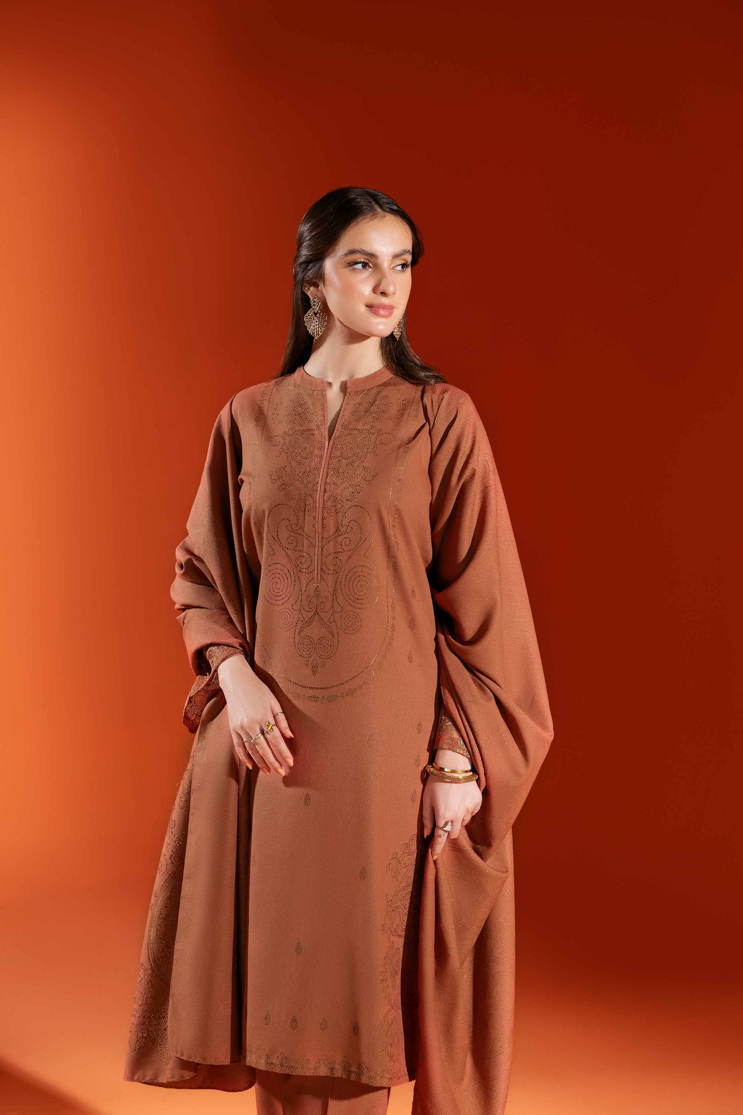 Nishat Linen - 3 Piece - Jacquard Embroidered Suit - 42303461