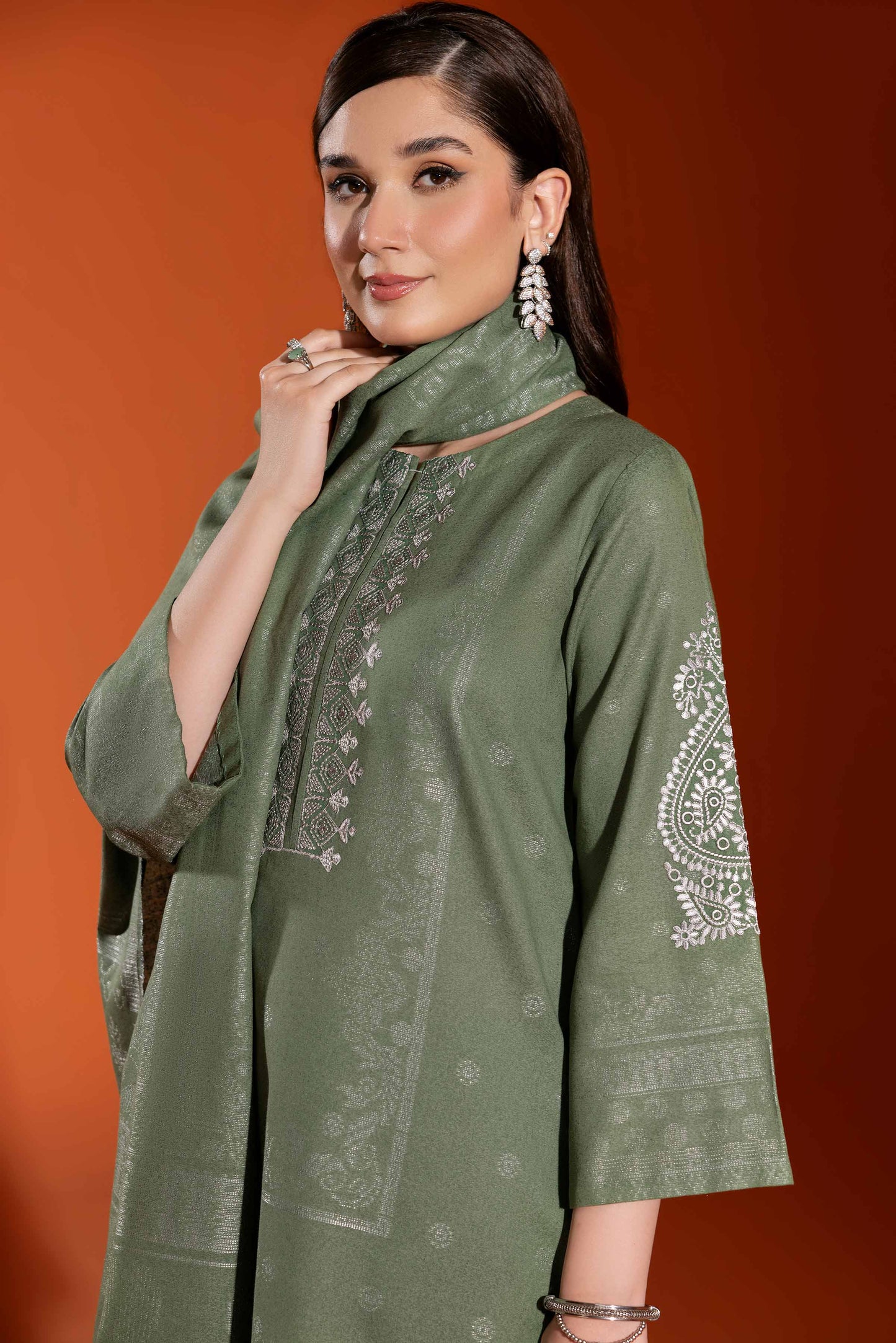 Nishat Linen - 3 Piece - Jacquard Embroidered Suit - 42303462