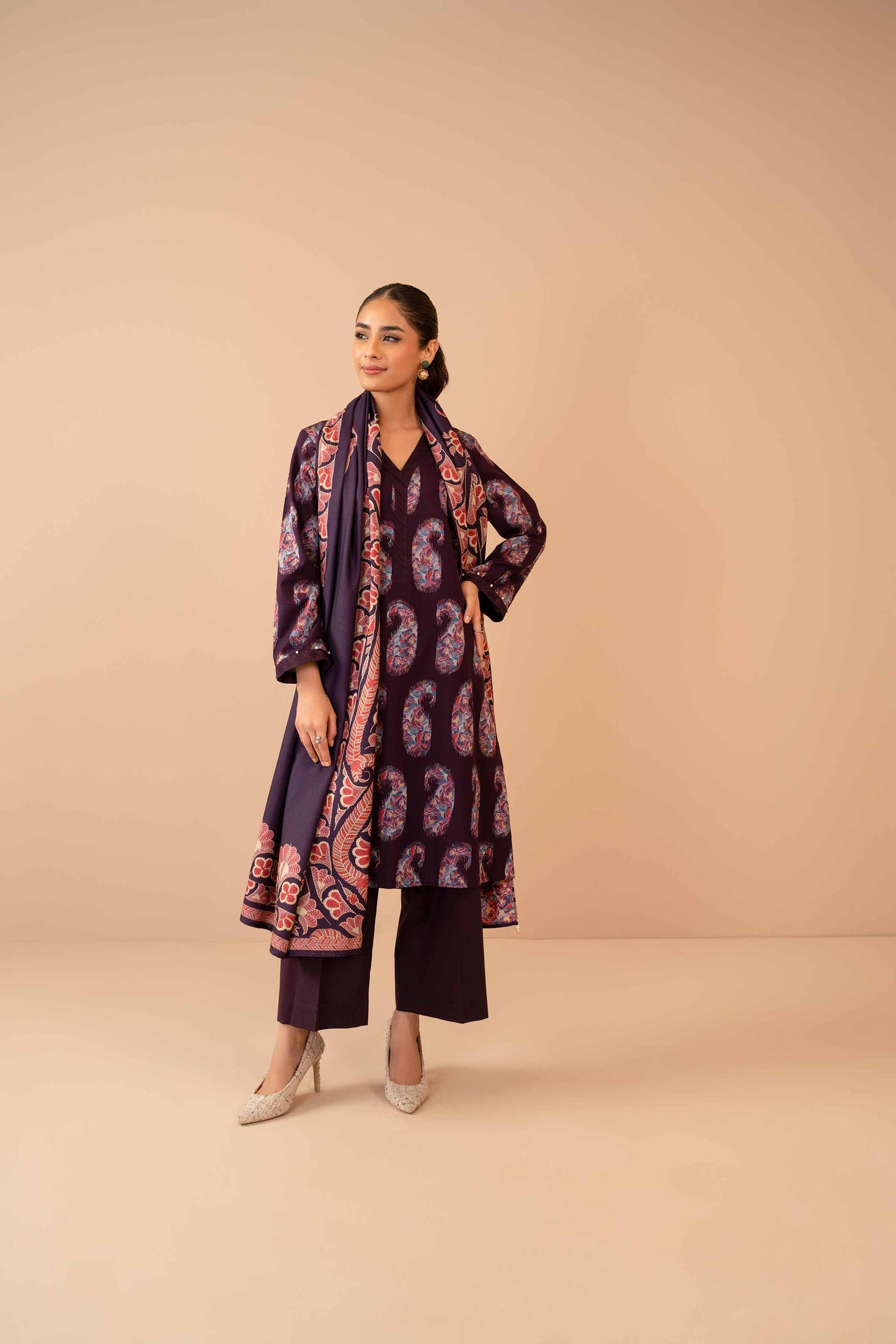 Nishat Linen - 3 Piece - Digital Printed Jacquard Suit - 42303467