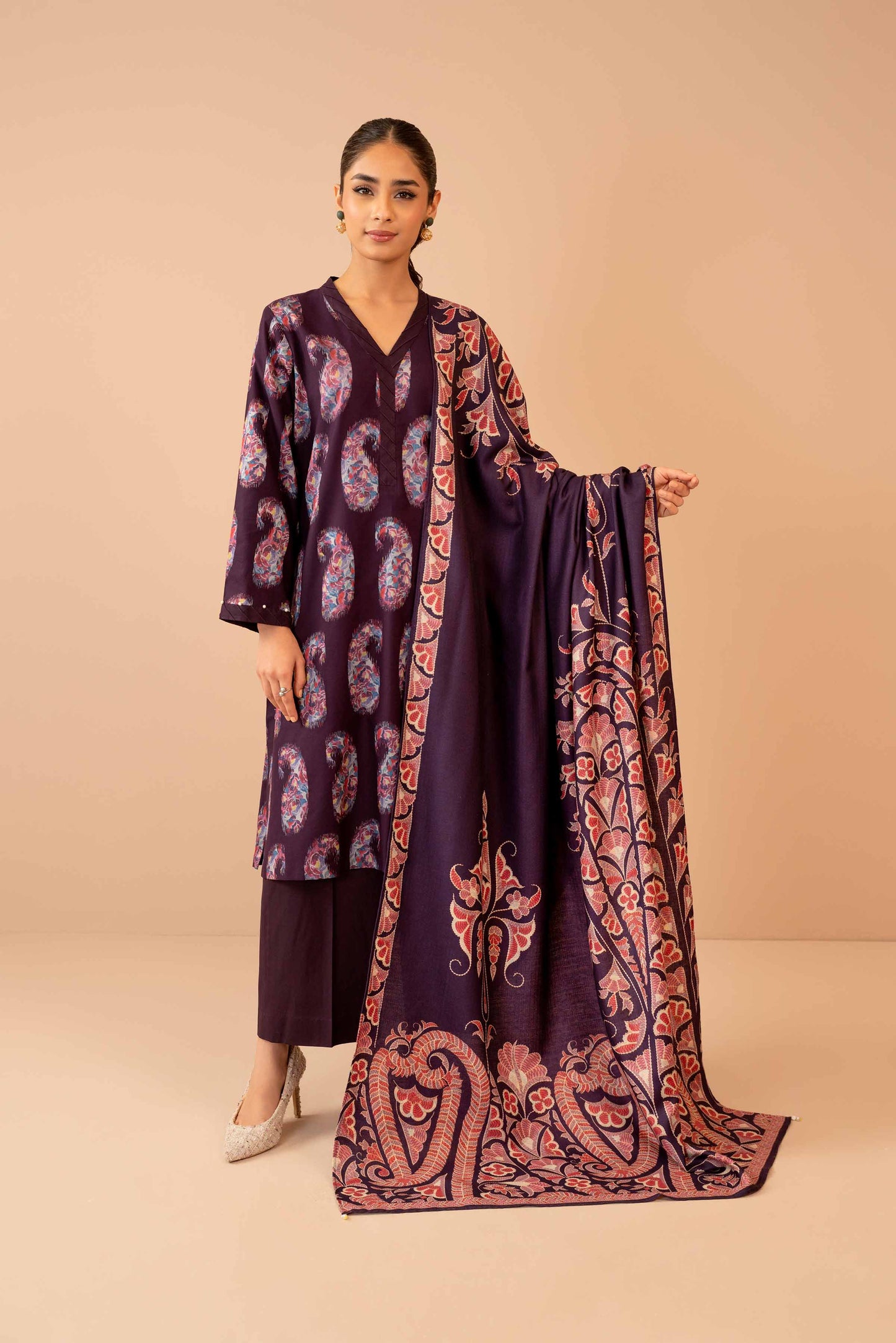 Nishat Linen - 3 Piece - Digital Printed Jacquard Suit - 42303467