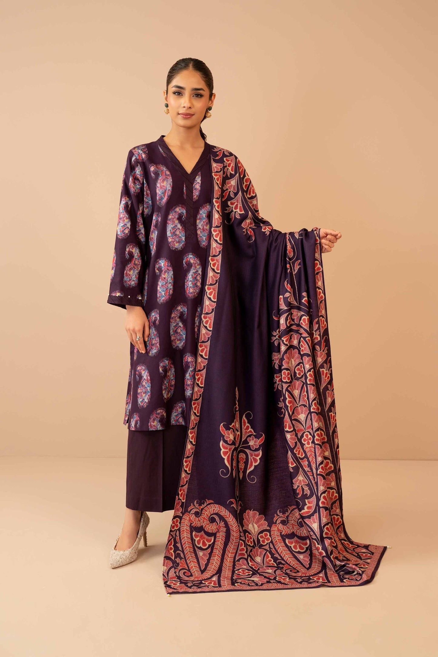 Nishat Linen - 3 Piece - Digital Printed Jacquard Suit - 42303467