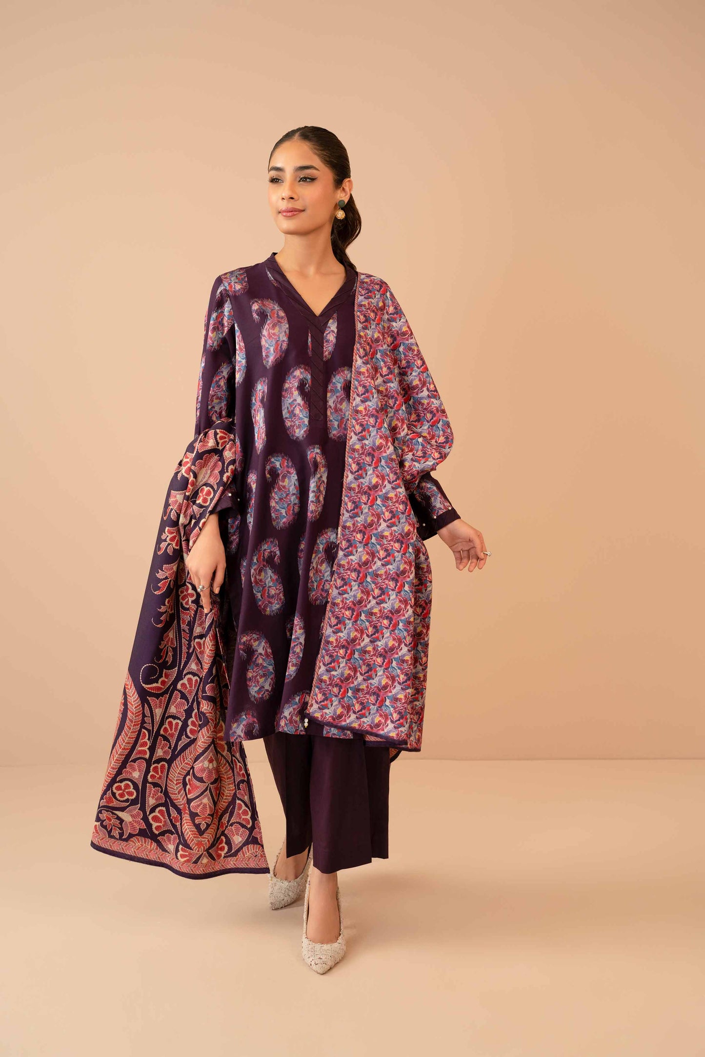 Nishat Linen - 3 Piece - Digital Printed Jacquard Suit - 42303467