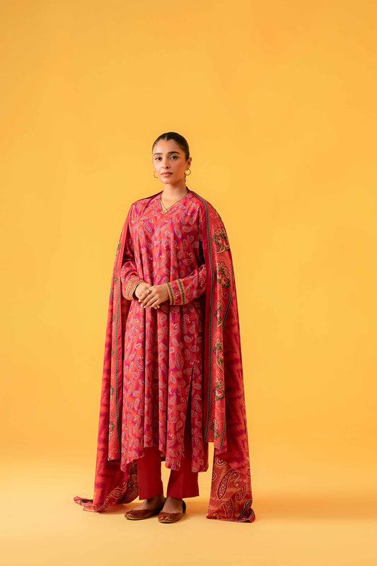 Nishat Linen - 3 Piece - Printed Loose Fabric - 42304002