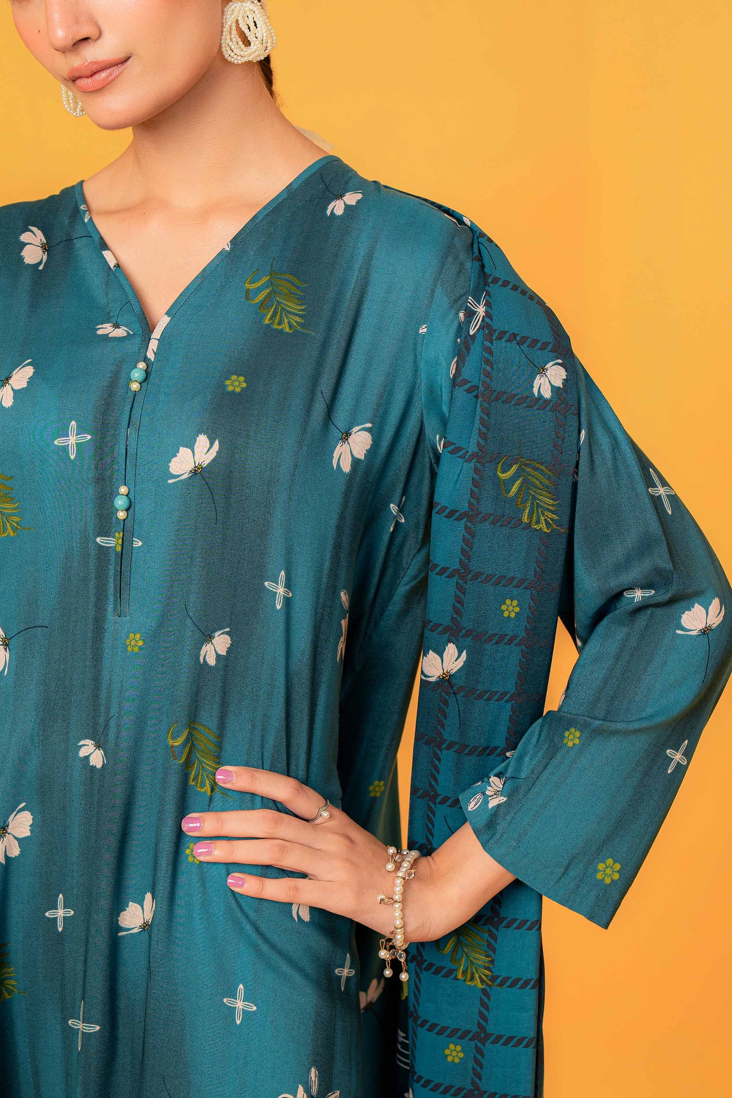 Nishat Linen - 3 Piece - Printed Loose Fabric - 42304004