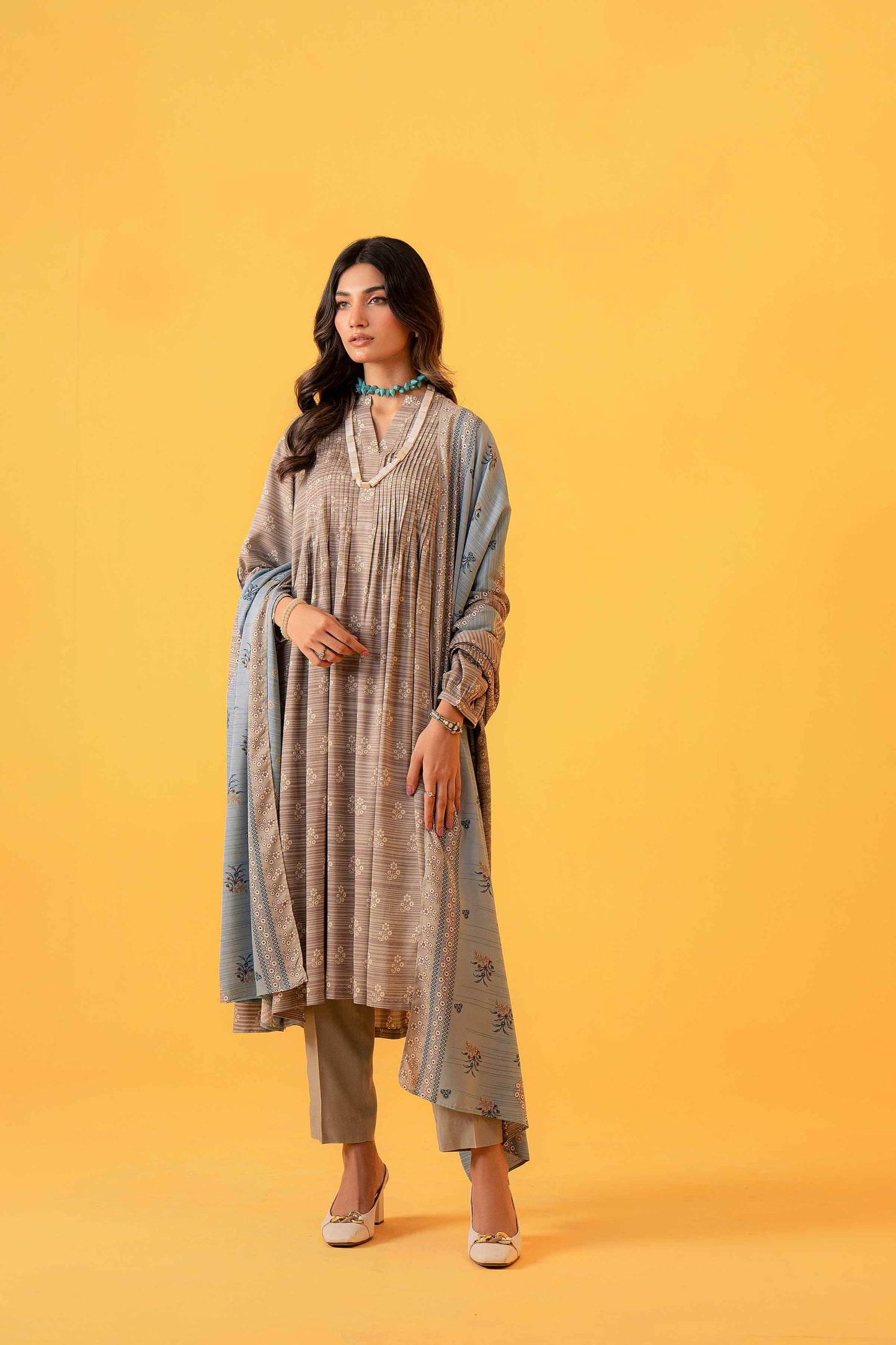 Nishat Linen - 3 Piece - Printed Loose Fabric - 42304005