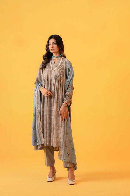 Nishat Linen - 3 Piece - Printed Loose Fabric - 42304005
