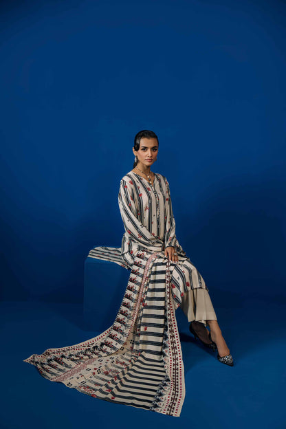 Nishat Linen - 3 Piece - Printed Loose Fabric - 42304006