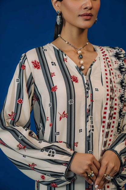 Nishat Linen - 3 Piece - Printed Loose Fabric - 42304006