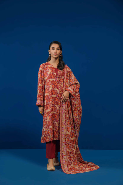 Nishat Linen - 3 Piece - Printed Loose Fabric - 42304008