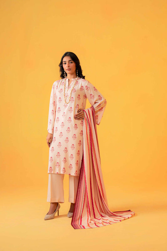 Nishat Linen - 3 Piece - Printed Loose Fabric - 42304010
