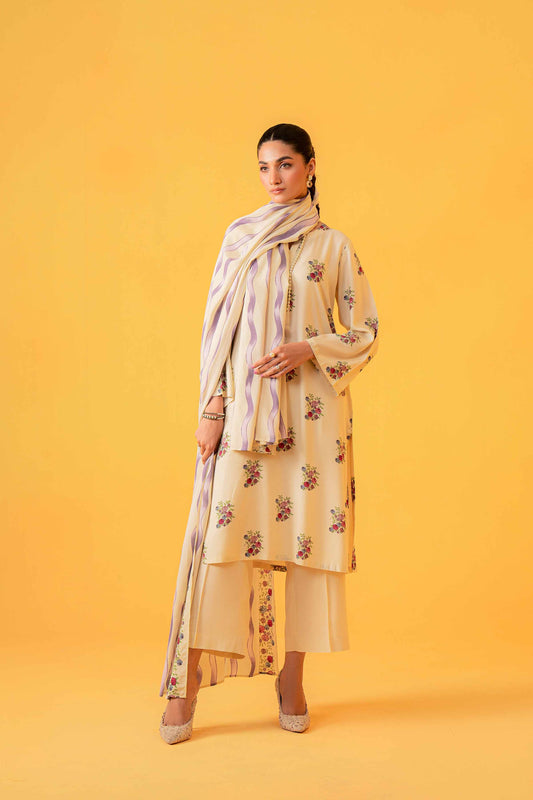 Nishat Linen - 3 Piece - Printed Loose Fabric - 42304011