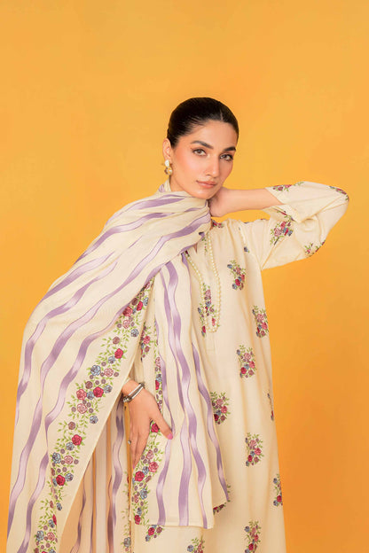 Nishat Linen - 3 Piece - Printed Loose Fabric - 42304011