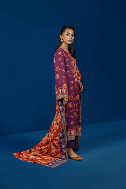 Nishat Linen - 3 Piece - Printed Loose Fabric - 42304012