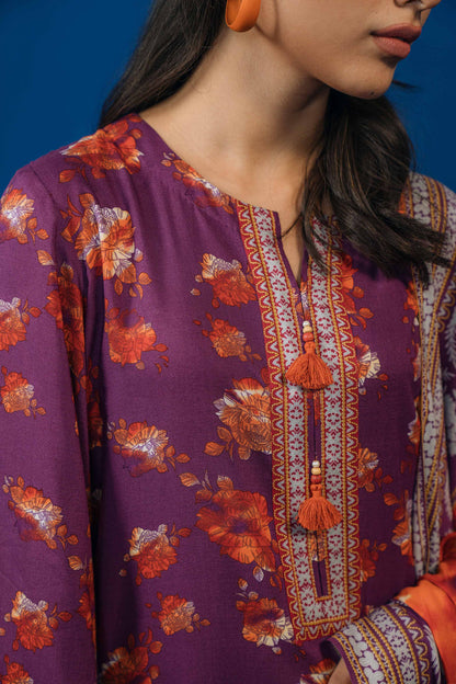 Nishat Linen - 3 Piece - Printed Loose Fabric - 42304012