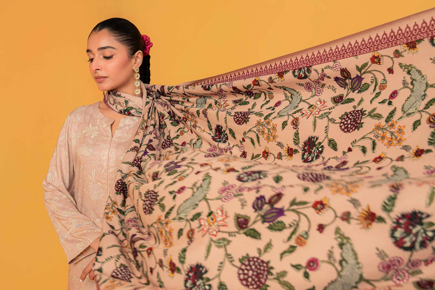 Nishat Linen - 3 Piece - Printed Loose Fabric - 42304014
