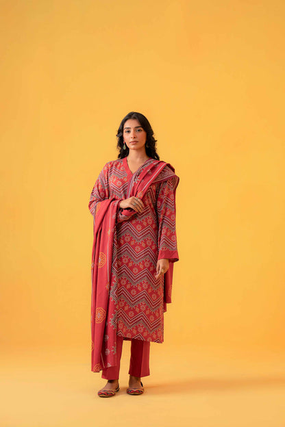 Nishat Linen - 3 Piece - Printed Loose Fabric - 42304015
