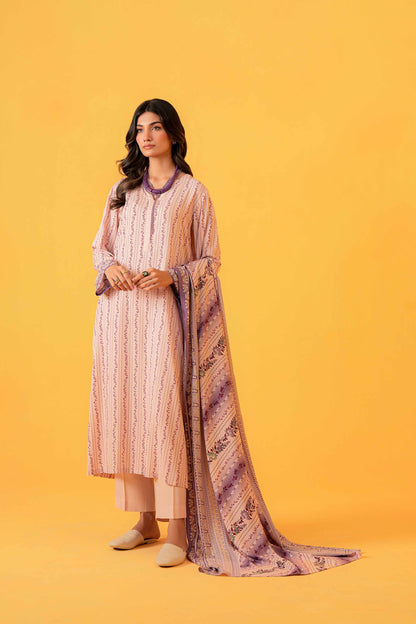 Nishat Linen - 3 Piece - Printed Loose Fabric - 42304016