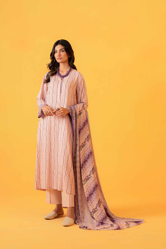 Nishat Linen - 3 Piece - Printed Loose Fabric - 42304016