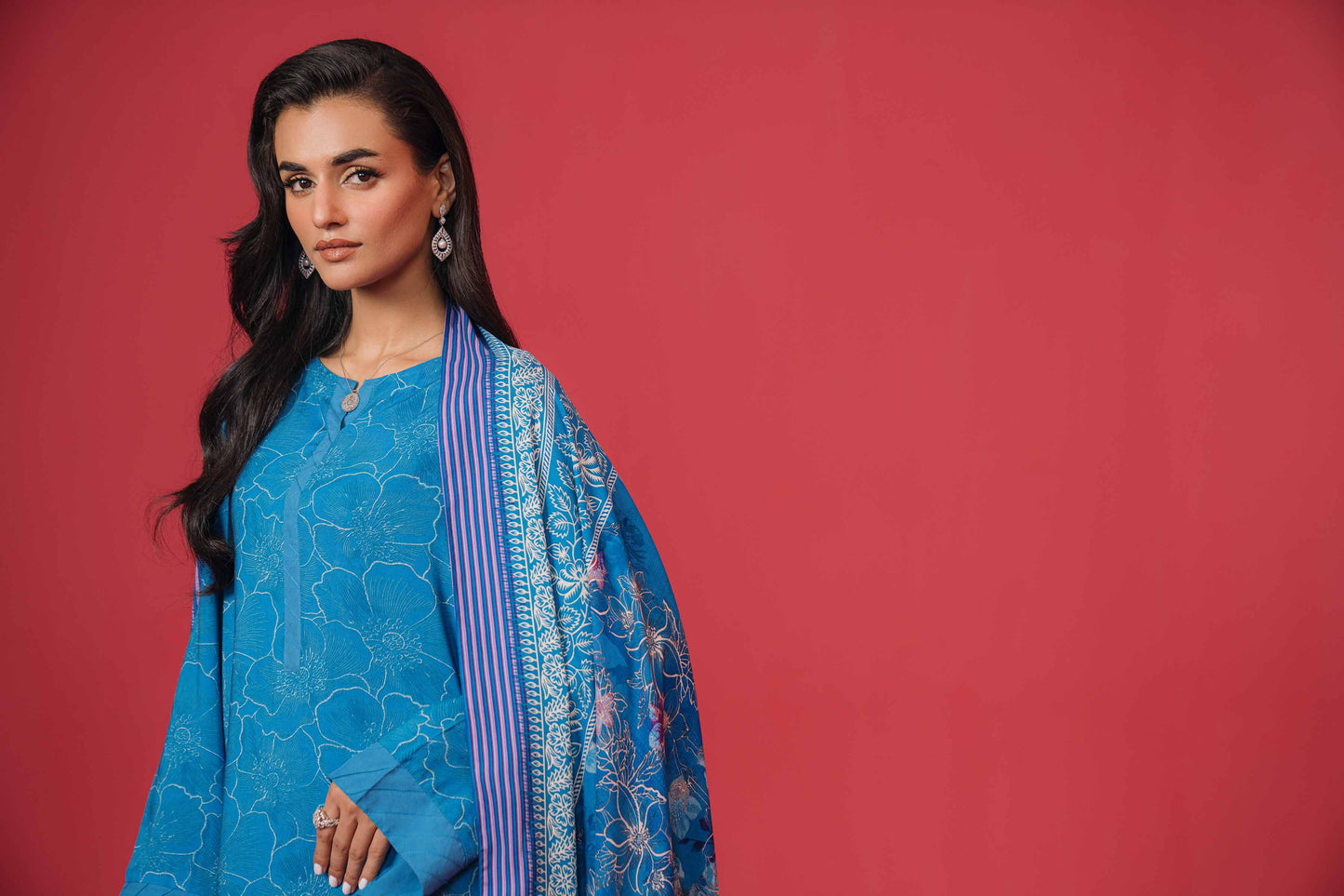 Nishat Linen - 3 Piece - Printed Loose Fabric - 42304017
