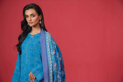 Nishat Linen - 3 Piece - Printed Loose Fabric - 42304017