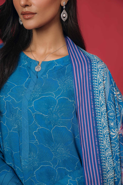 Nishat Linen - 3 Piece - Printed Loose Fabric - 42304017