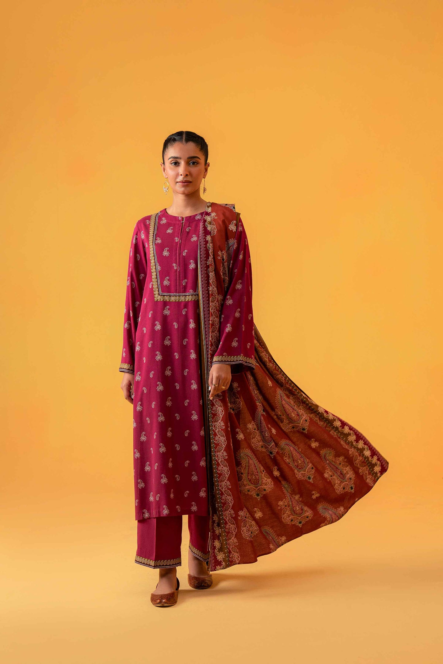 Nishat Linen - 3 Piece - Printed Loose Fabric - 42304018