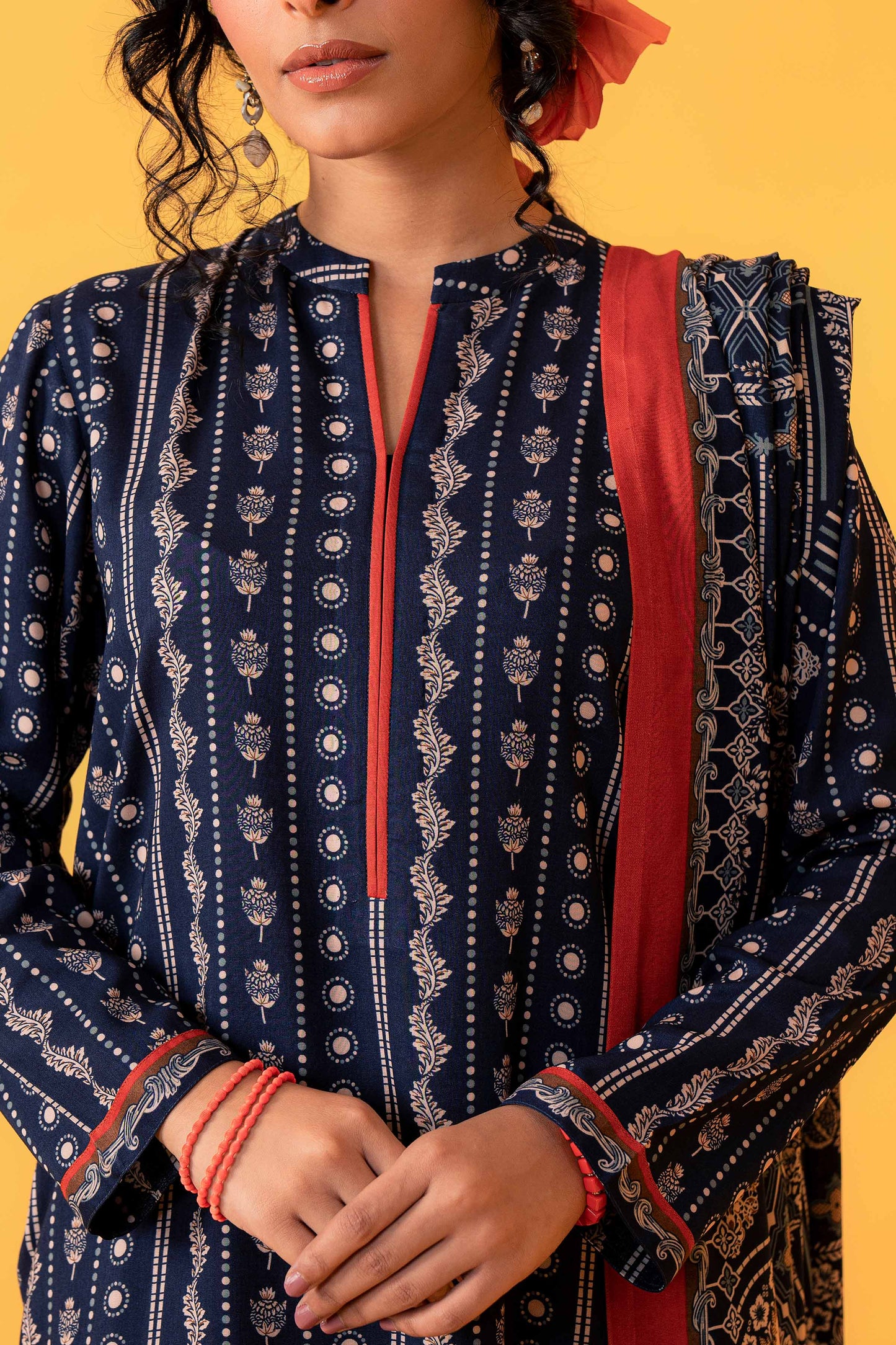 Nishat Linen - 3 Piece - Printed Loose Fabric - 42304021