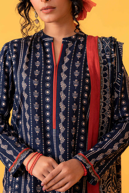 Nishat Linen - 3 Piece - Printed Loose Fabric - 42304021