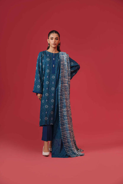 Nishat Linen - 3 Piece - Printed Loose Fabric - 42304022