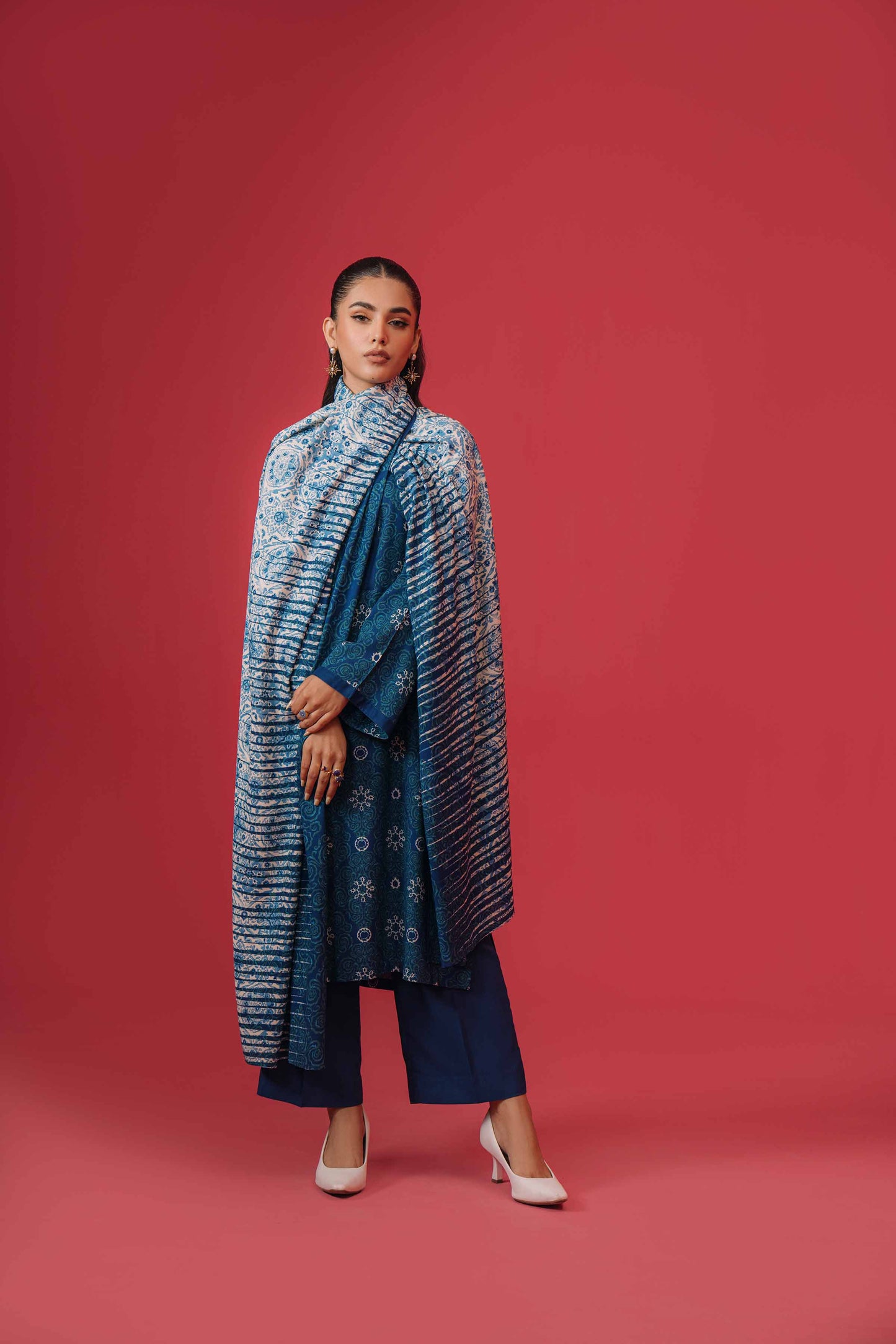 Nishat Linen - 3 Piece - Printed Loose Fabric - 42304022