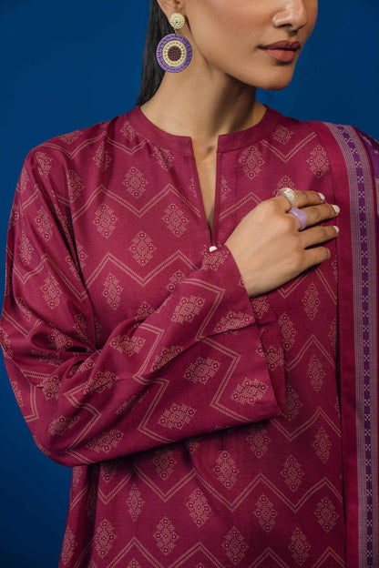 Nishat Linen - 3 Piece - Printed Loose Fabric - 42304024